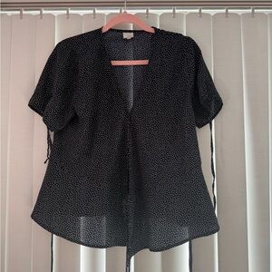 Kaileigh Black and White Polka Dot Top